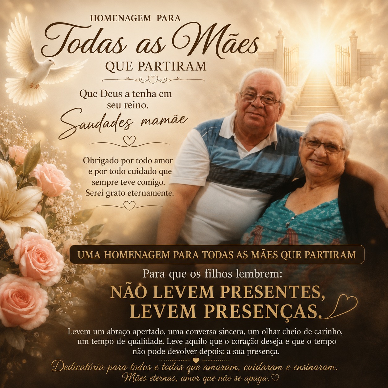 DIA DAS MÃES — PRA QUEM PARTIU E PRA QUEM FICOU